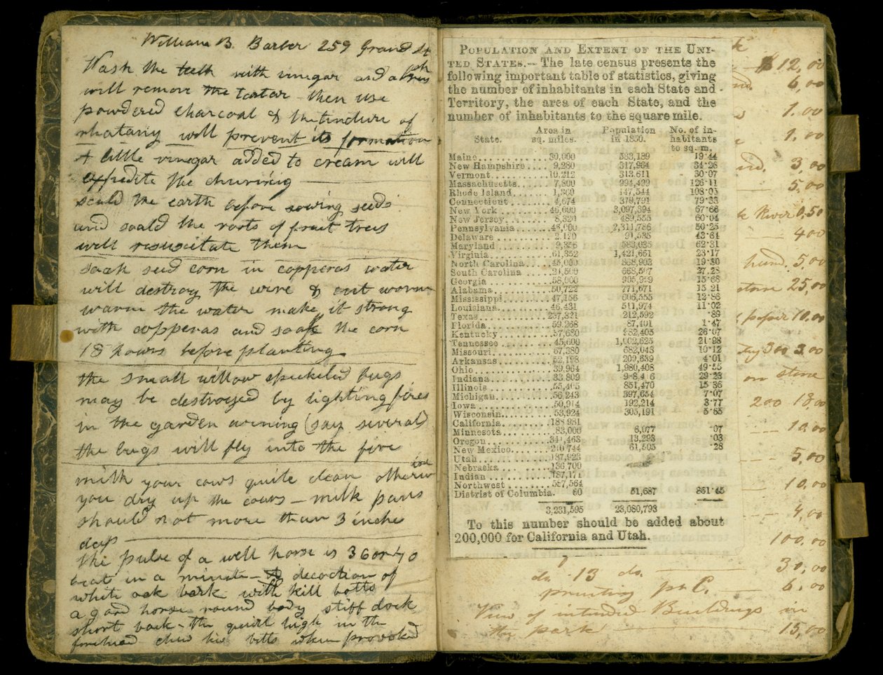 Seiten aus dem Tagebuch von John Montgomery Roberts, einem der ersten Siedler in Morton, Illinois, 1830-86 von John Montgomery Roberts