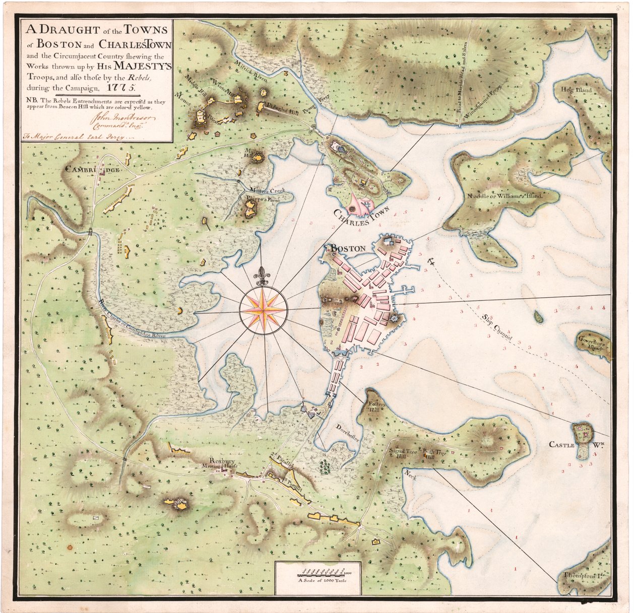 Eine Karte von Boston von Montresor von John Montresor