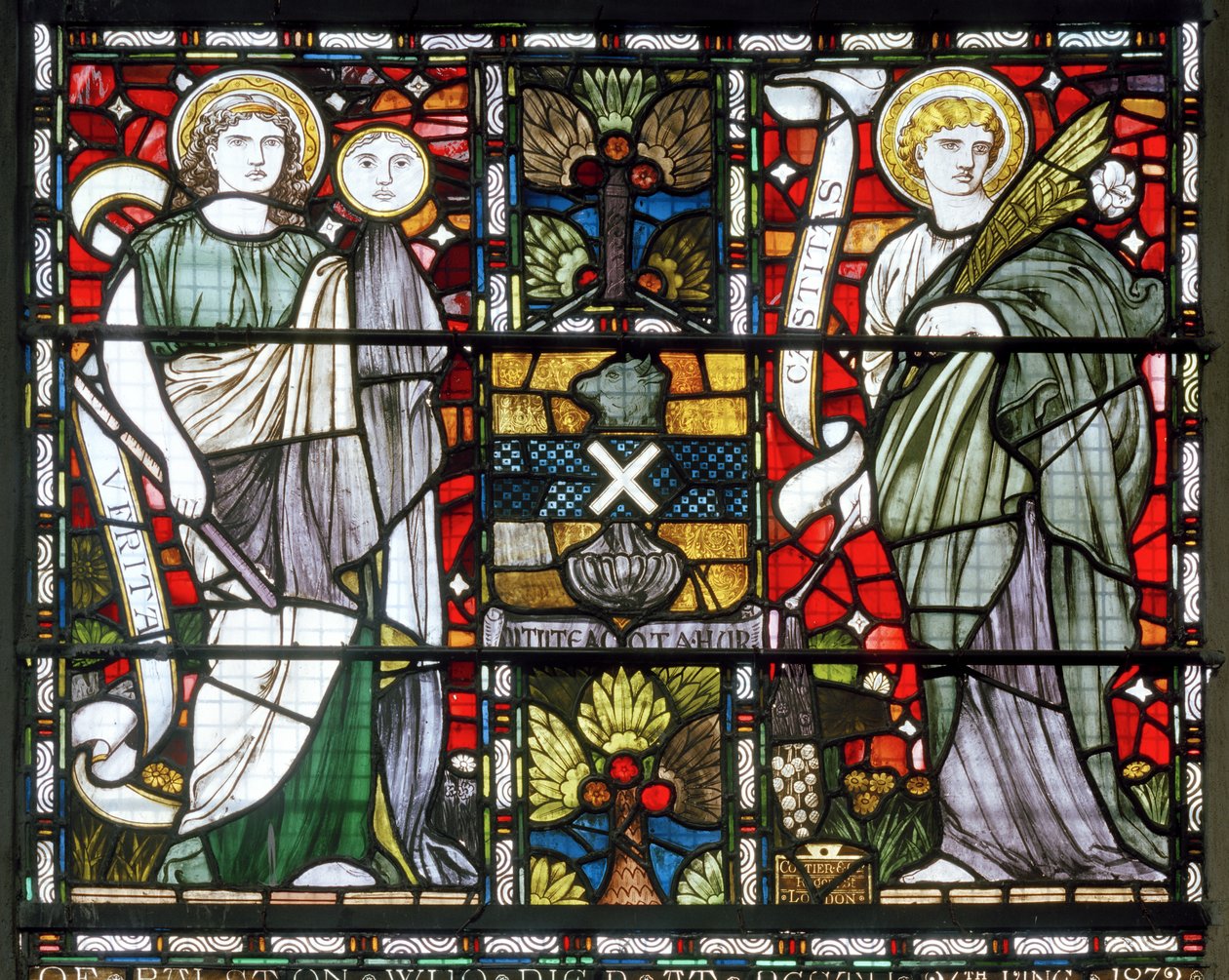 Paisley Abbey, Cottire & Co, zugeschrieben John Moyr Smith, Wahrheit & Keuschheit, 1873 von John Moyr attr.to Smith