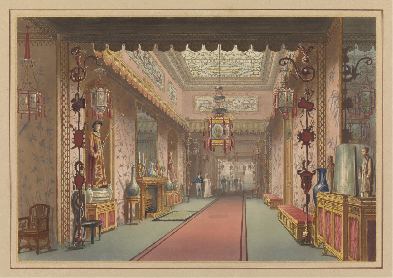 Chinesische Galerie wie sie war, Tafel XV in Illustrationen des Palastes Ihrer Majestät in Brighton... von John Nash