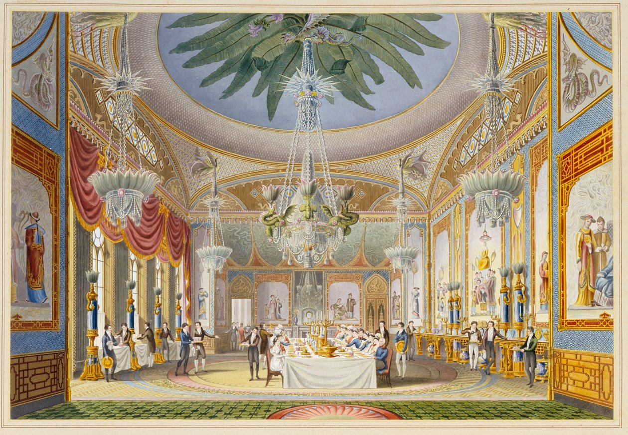 Der Bankettsaal im Royal Pavilion, Brighton, 1826 von John Nash
