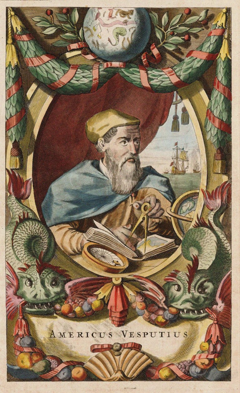 Porträt von Amerigo Vespucci, 1671 von John Ogilby