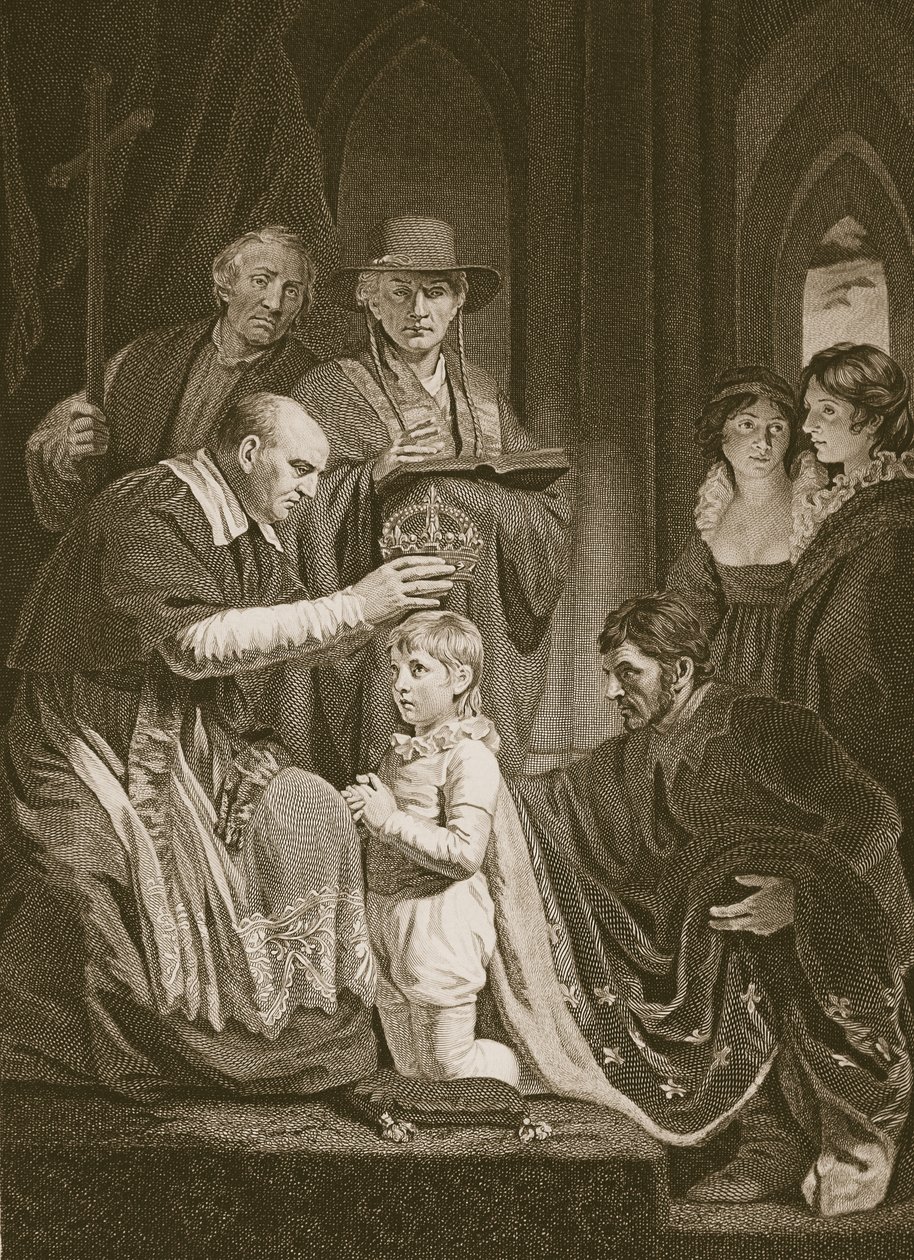 Die Krönung von Heinrich VI., graviert von T. Holloway, Illustration aus David Humes 