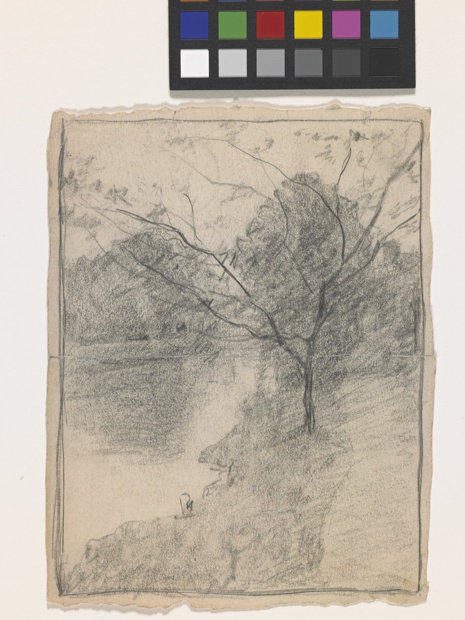 Baum neben einem Bach von John Otis Adams