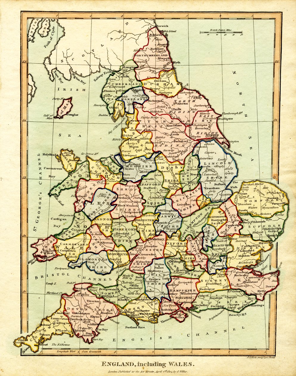Karte von England und Wales von John Pass