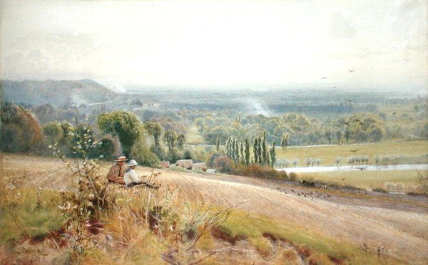 Blick von Hedsor Hill auf die Themse, nahe Cookham von John Pedder