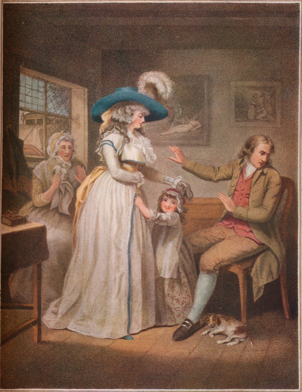 Der tugendhafte Elternteil. Laetitia bemüht sich vergeblich, ihre Eltern zu versöhnen, 1789 von John Raphael Smith