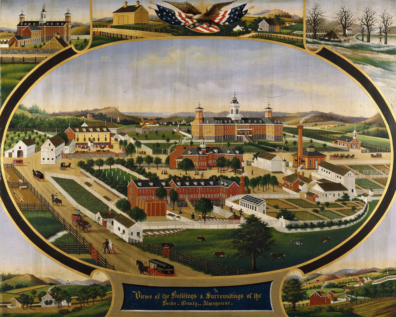 Ansichten der Gebäude und Umgebung des Berks County Almshouse von John Rasmussen