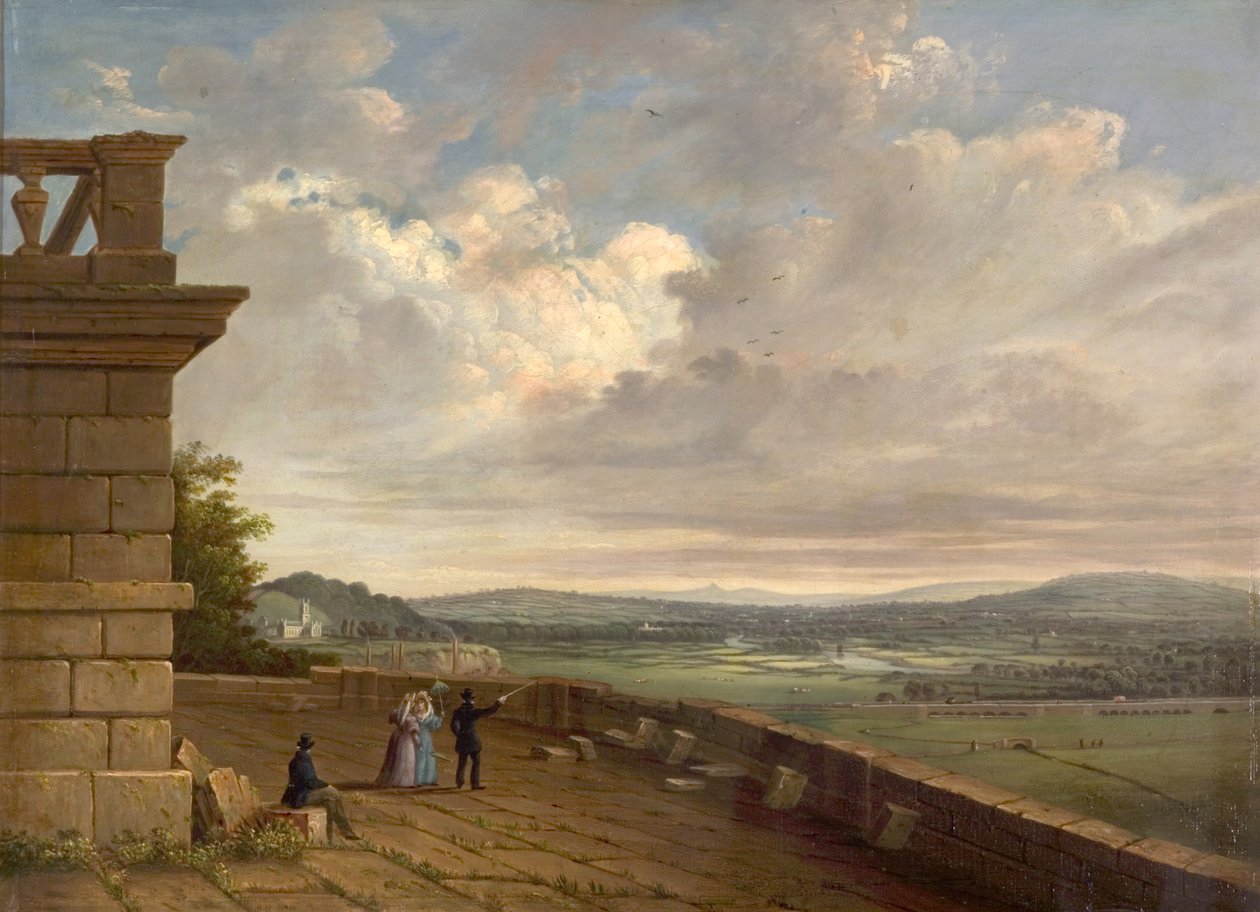 Blick von der Nottingham Castle Terrasse nach Osten, ca. 1845 von John Rawson Walker