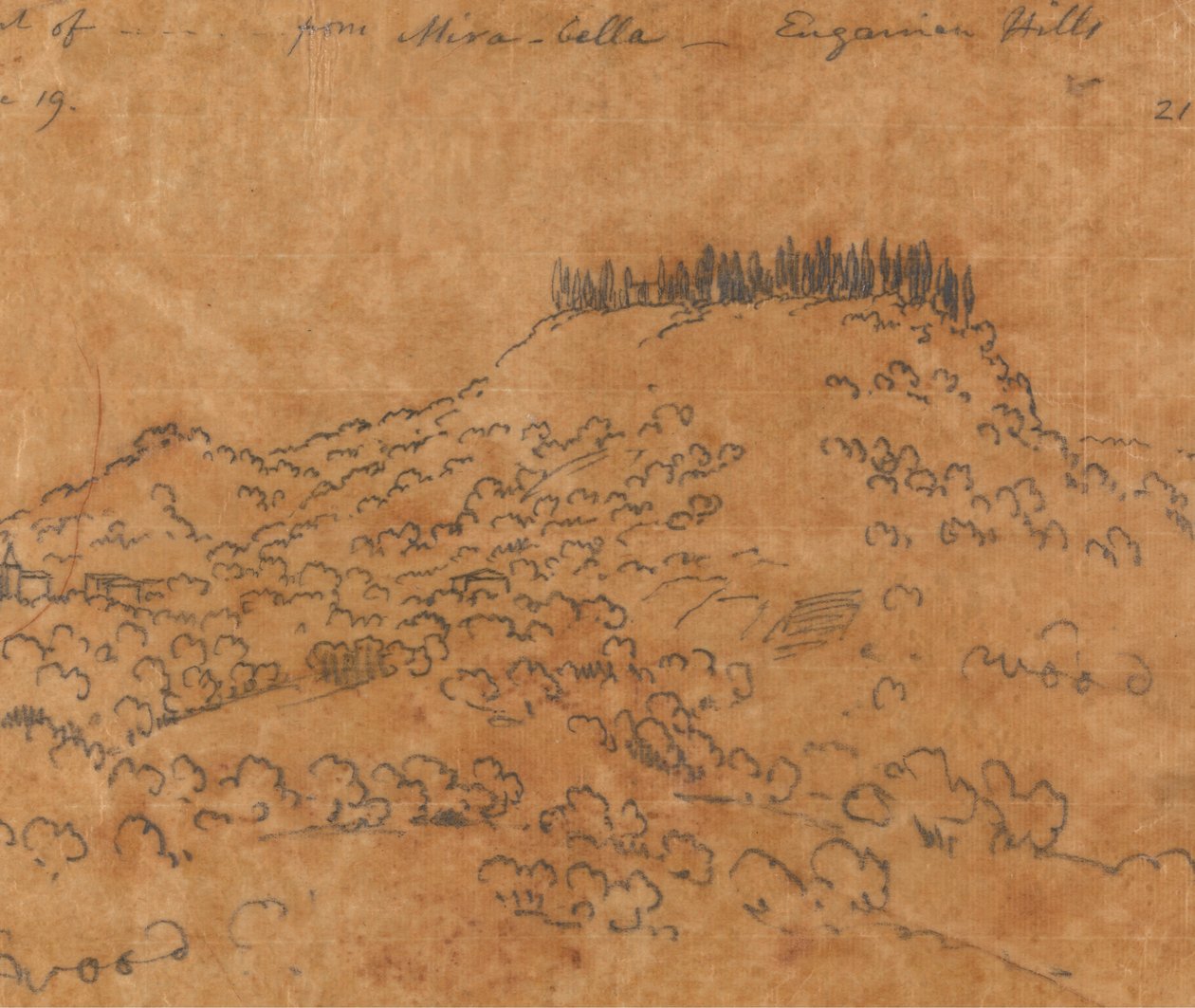 Von Mirabella, Euganeische Hügel, 19. Juni von John Robert Cozens