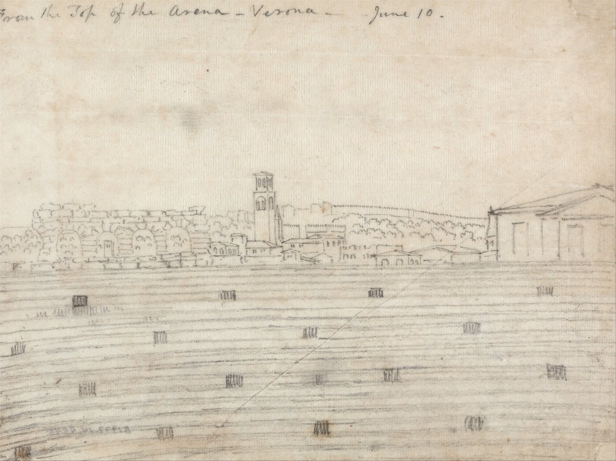Vom Gipfel der Arena, Verona von John Robert Cozens