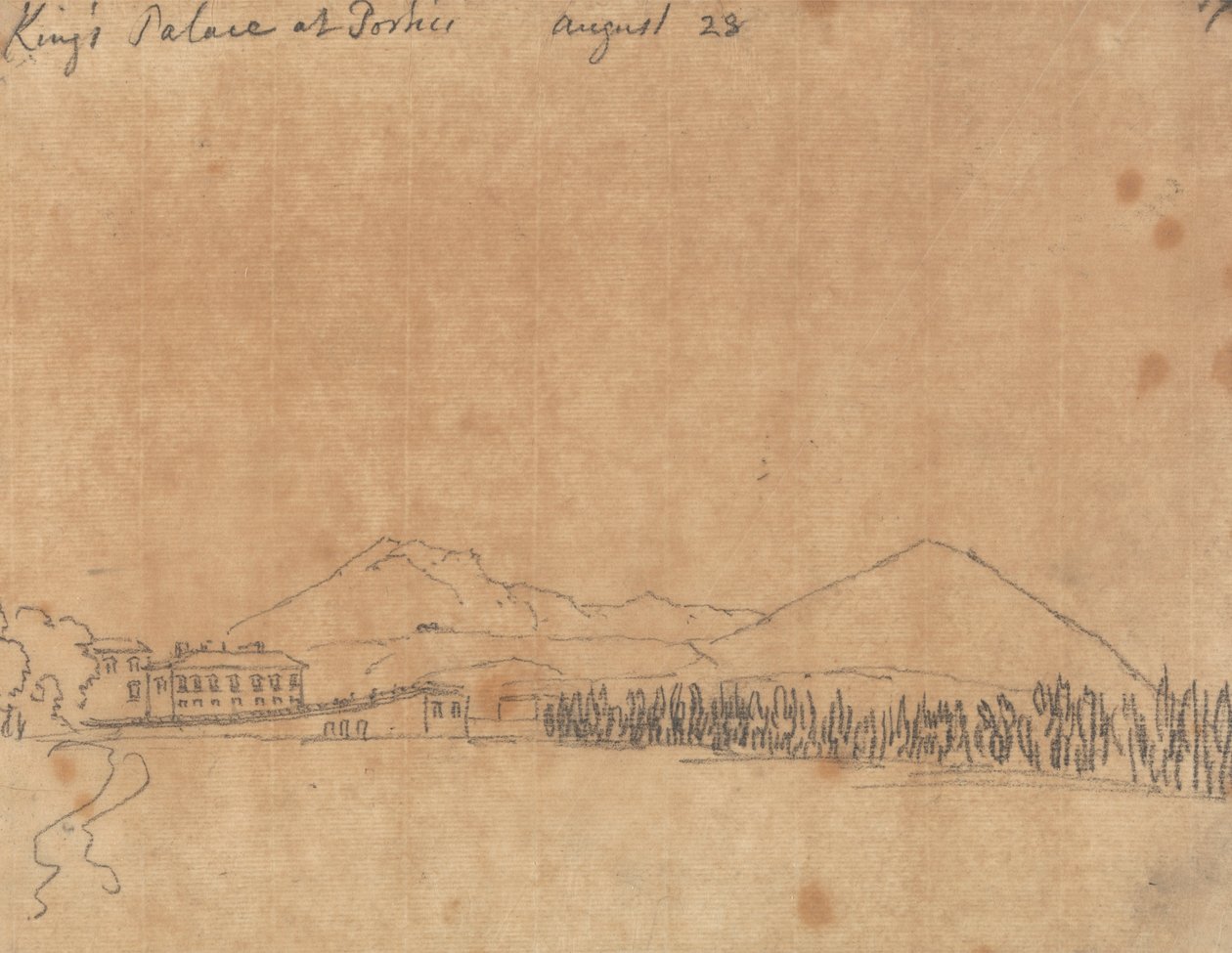 Königspalast in Portici, 28. August von John Robert Cozens
