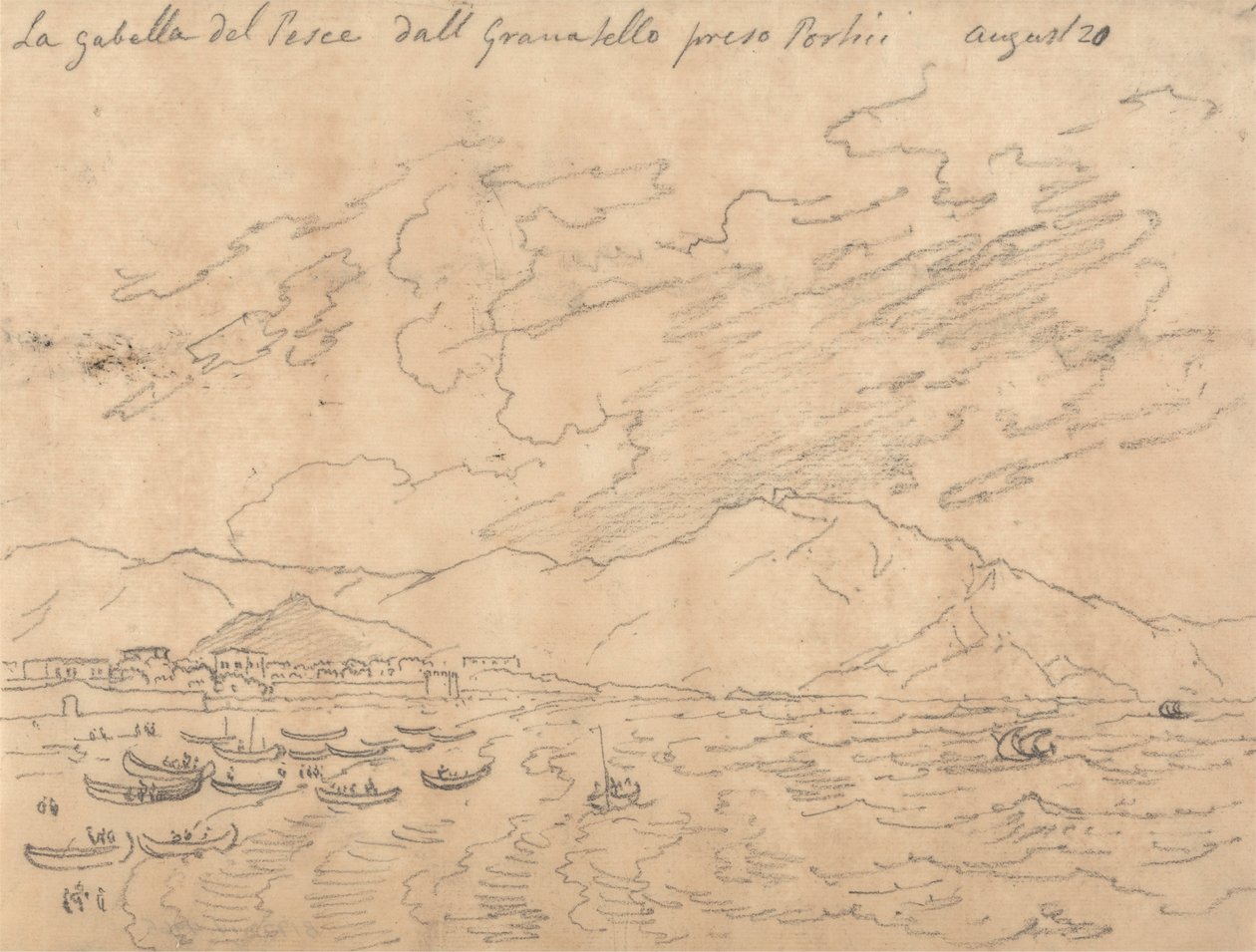 La Gabella del Pesce dall Granabello Preso Portici, 20. August von John Robert Cozens