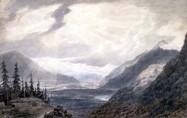 Pays de Valais, in der Nähe des Genfersees, um 1776 von John Robert Cozens