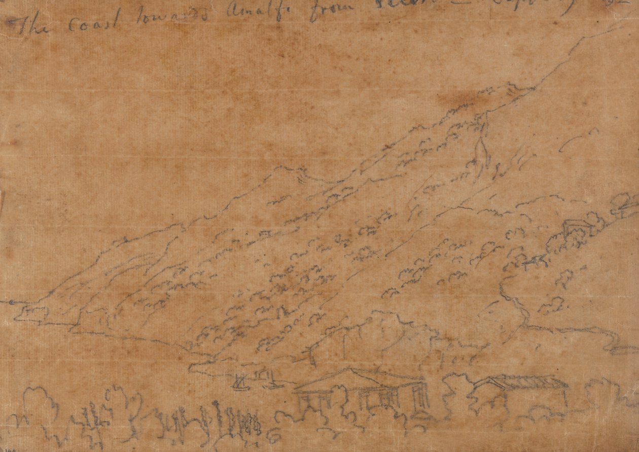Die Küste Richtung Amalfi von Vietri, 19. September von John Robert Cozens