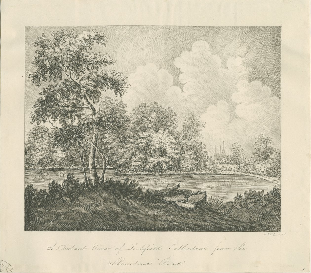 Lichfield Kathedrale - West Südwest Ansicht (fern) von John Robert Fernyhough