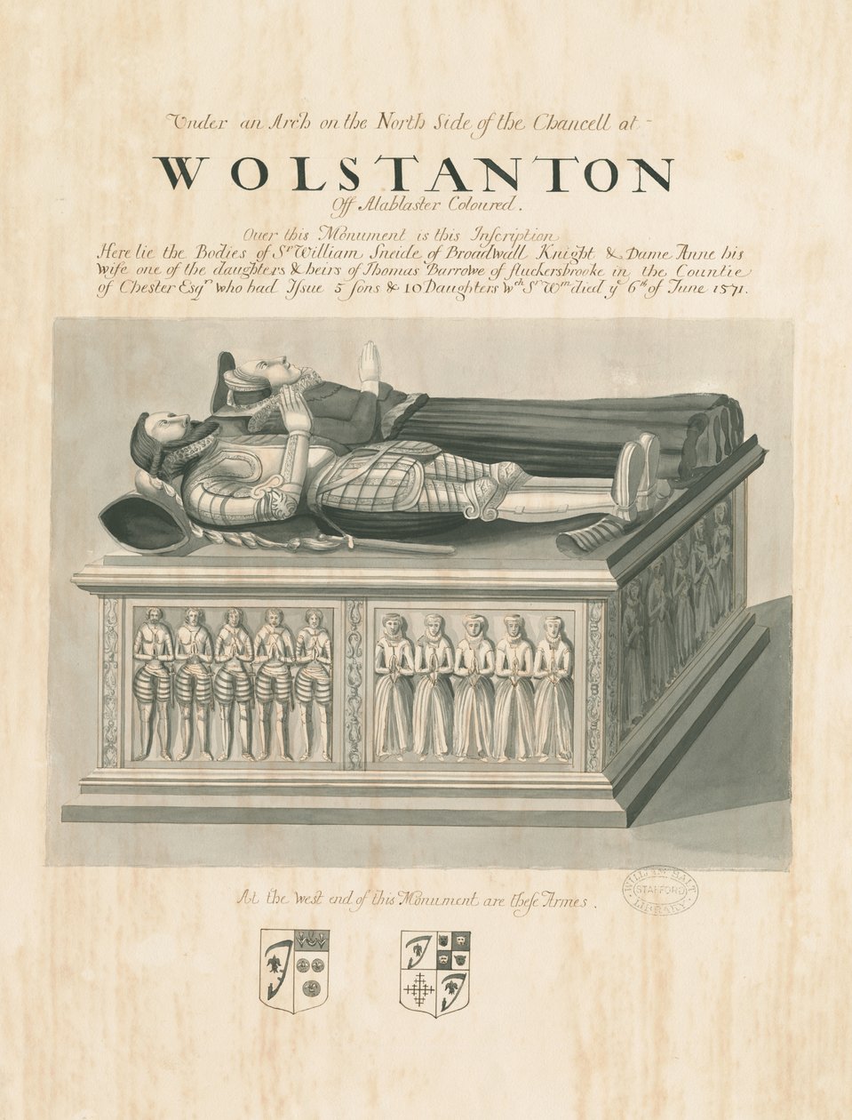 Wolstanton Kirche - Grab von Sir William Sneide und Dame Anne von John Robert Fernyhough