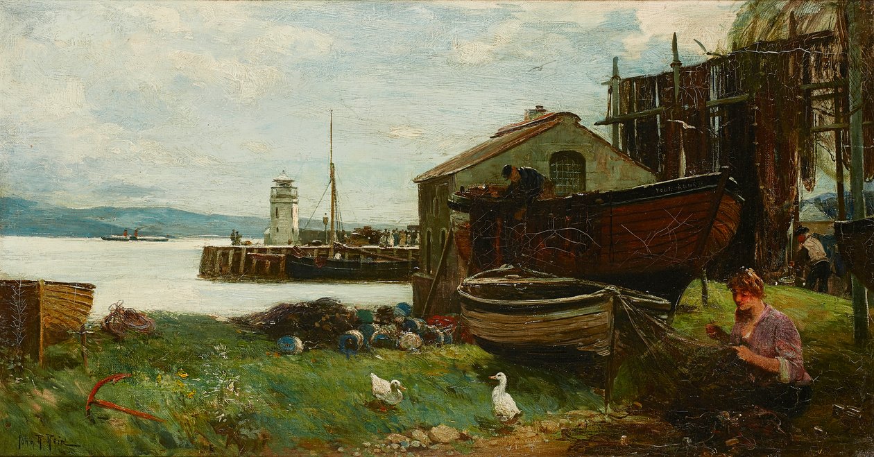 Netze flicken, Ardrishaig von John Robertson Reid