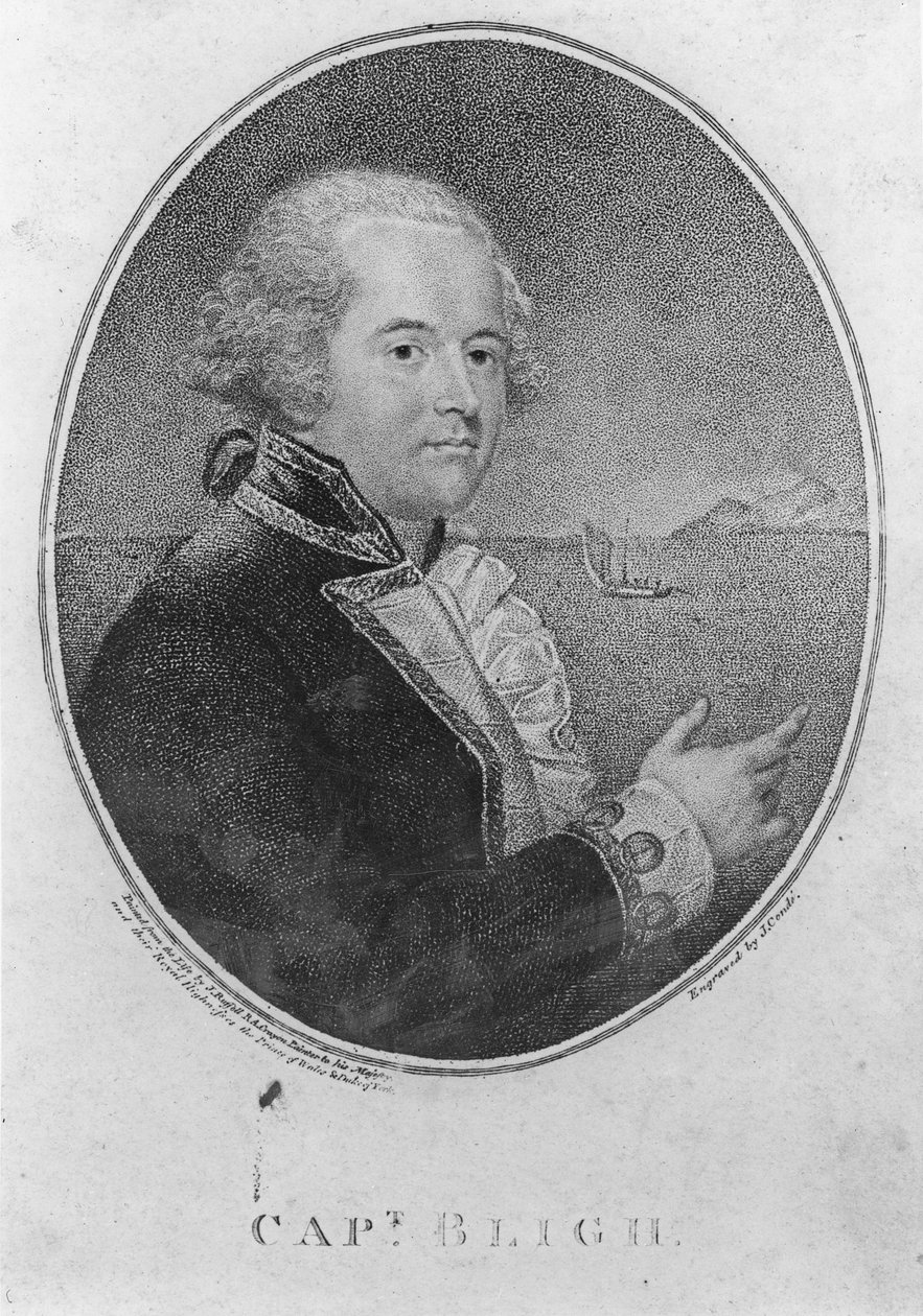 Kapitän William Bligh, graviert von John Conde von John Russell