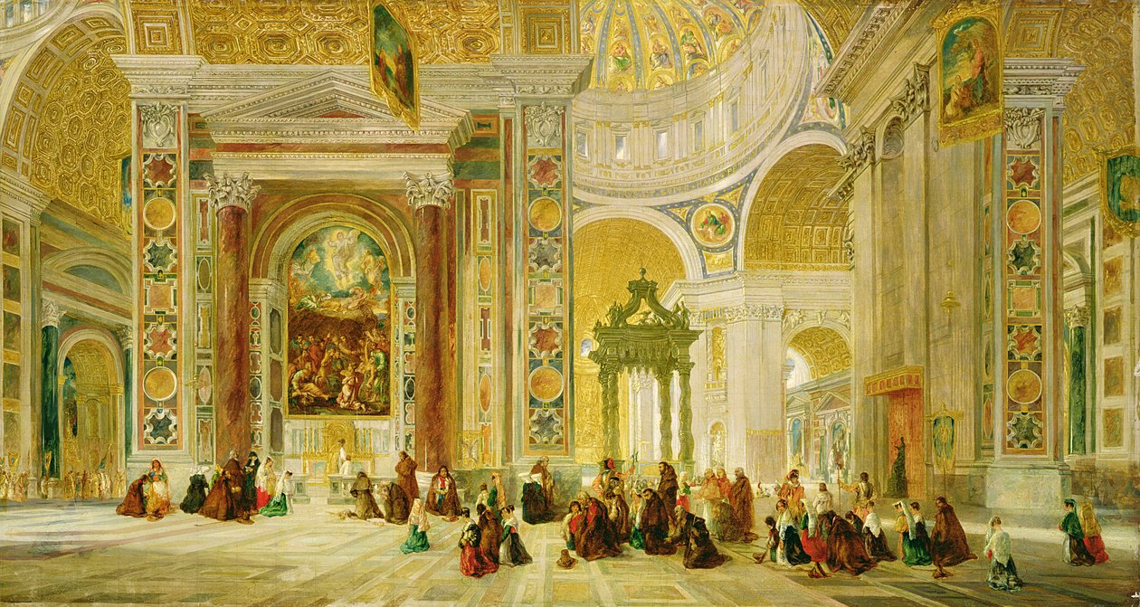 Innenraum von St. Peter, Rom von John Scarlett Davis