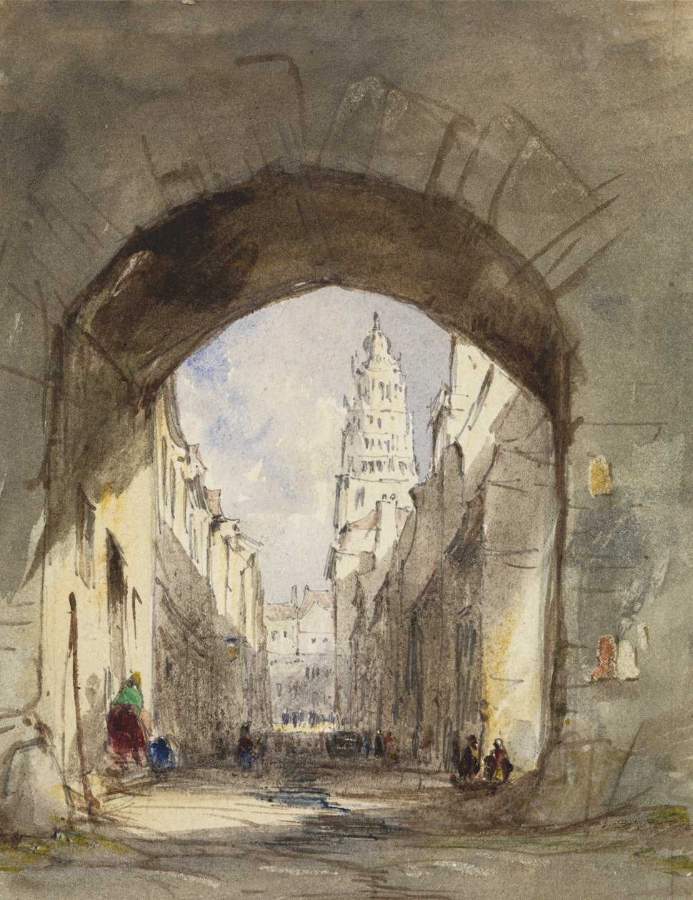 Straßenszene in Calais von John Scarlett Davis