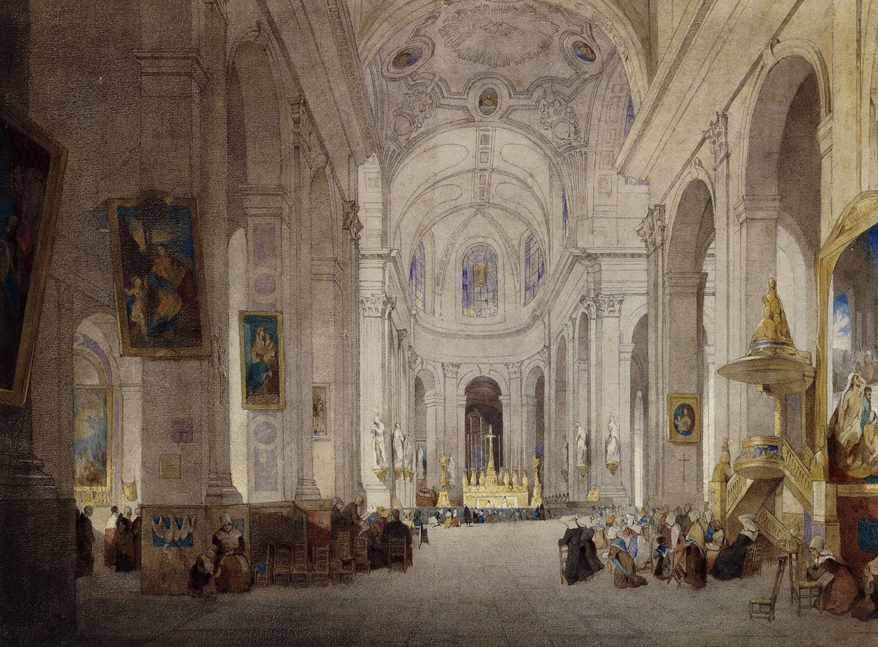Das Innere der Kirche St. Sulpice, Paris von John Scarlett Davis