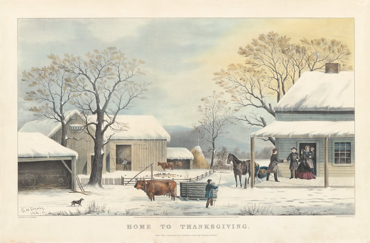 Heim zum Erntedankfest von John Schutler after George Henry Durrie