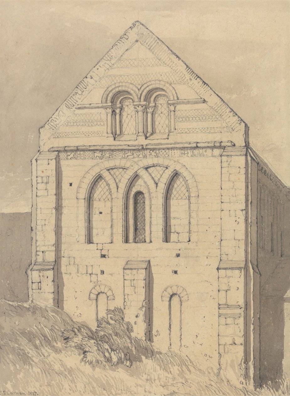 Kirche von Graville nahe Havre de Grace, Normandie: Ende des Nordquerhauses von John Sell Cotman