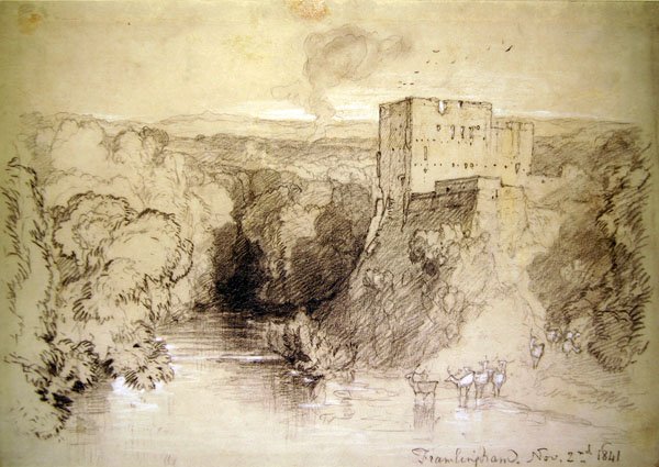 Framlingham: das Schloss und der Fluss von John Sell Cotman