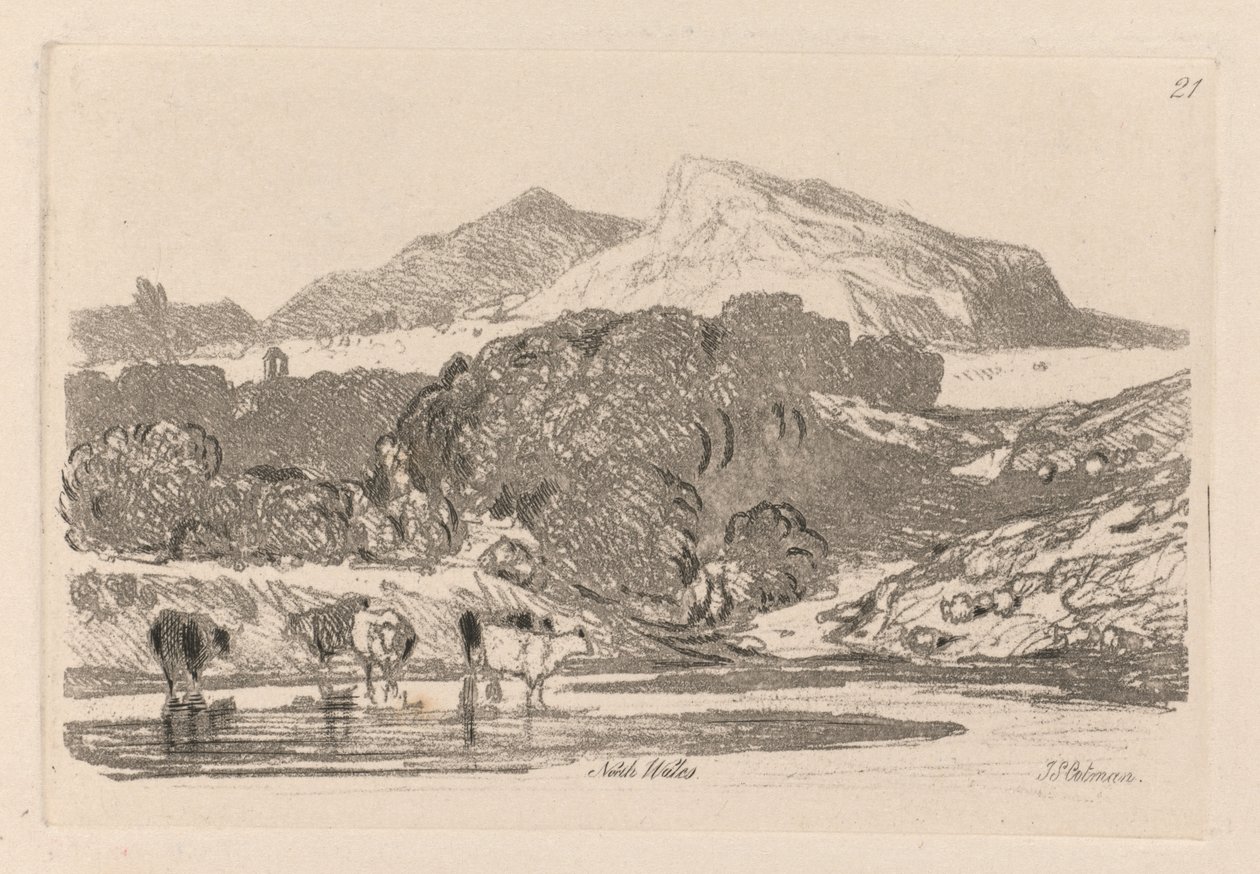 Liber Studiorum: Tafel 21, Blick in North Wales von John Sell Cotman