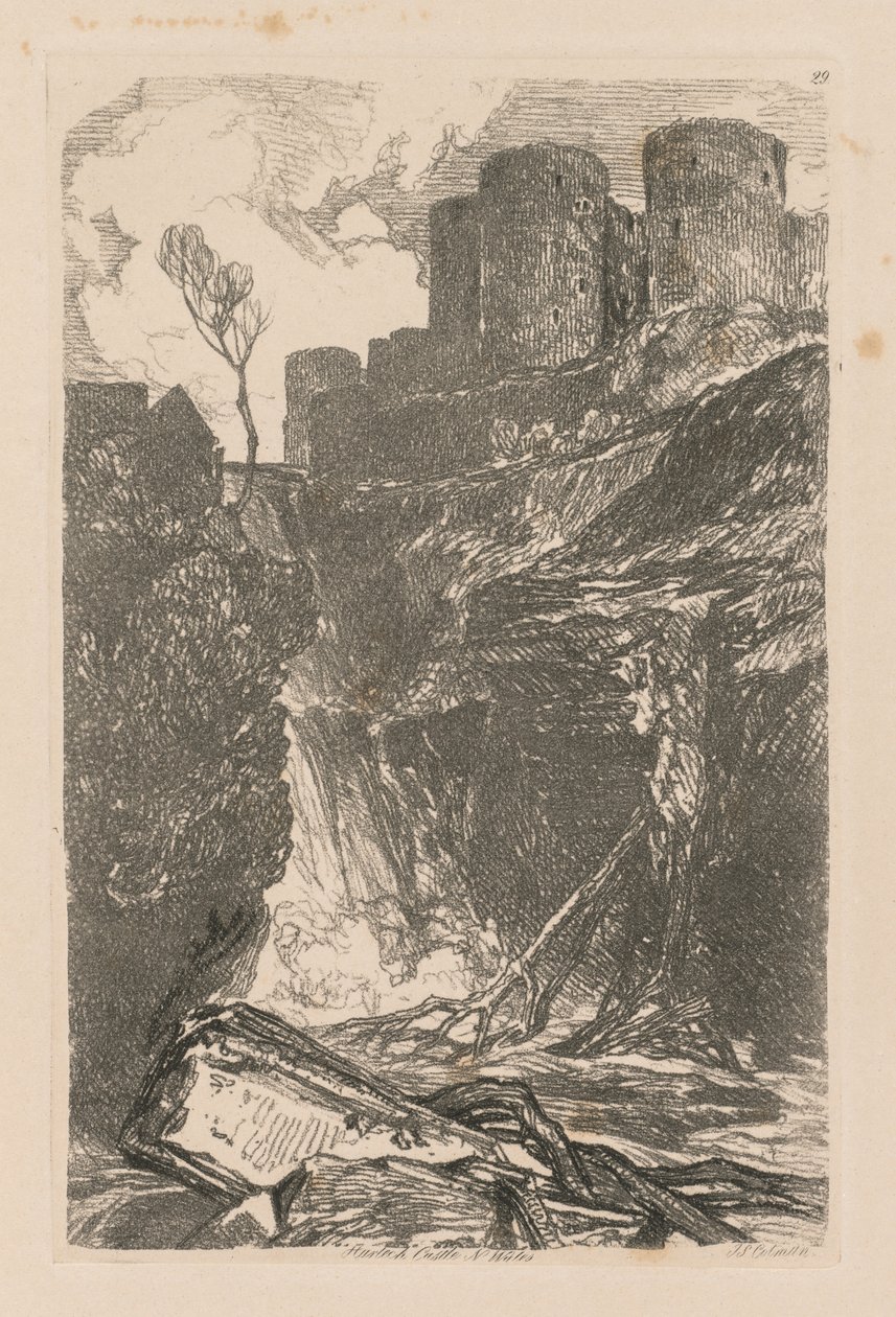 Liber Studiorum: Platte 29, Harlech Castle, N. Wales, 1838 von John Sell Cotman