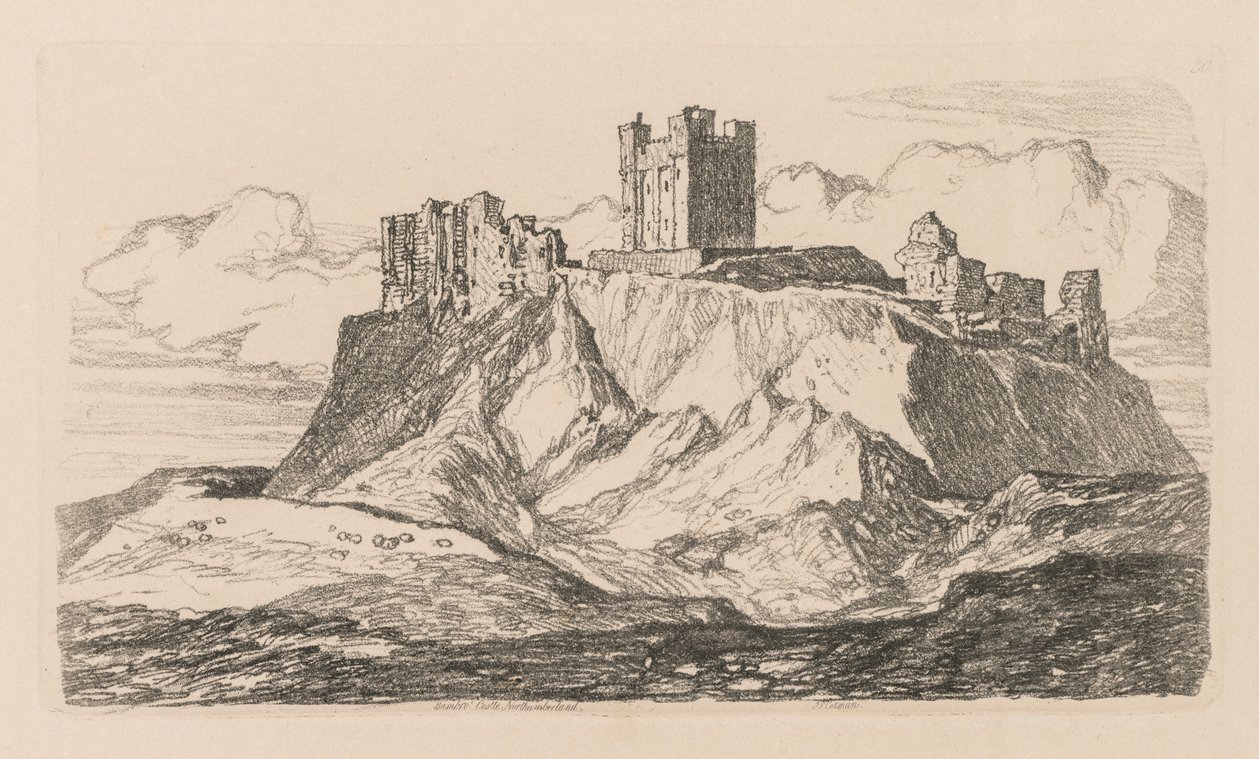 Liber Studiorum: Platte 30, Bambro Castle, Northumberland, 1838 von John Sell Cotman