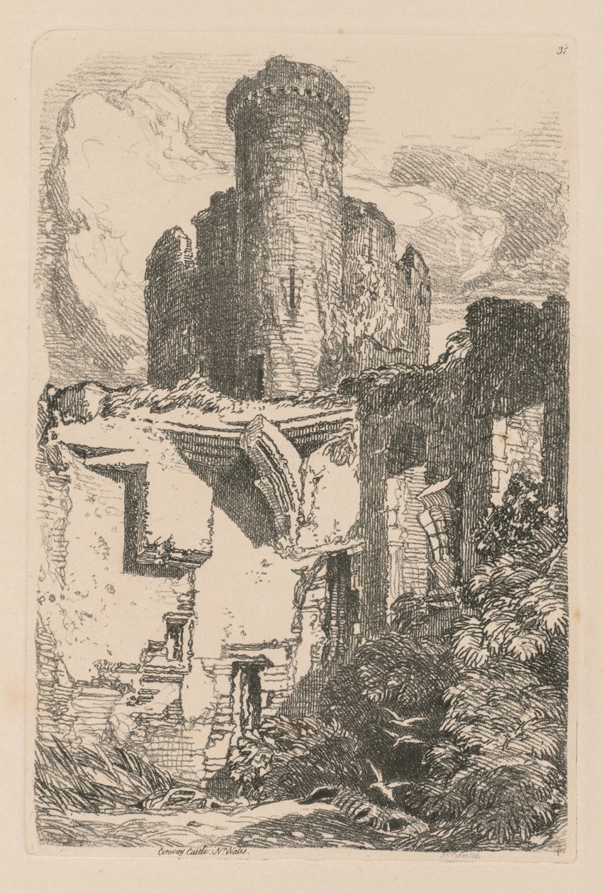Liber Studiorum: Platte 31, Conway Castle, Nordwales von John Sell Cotman