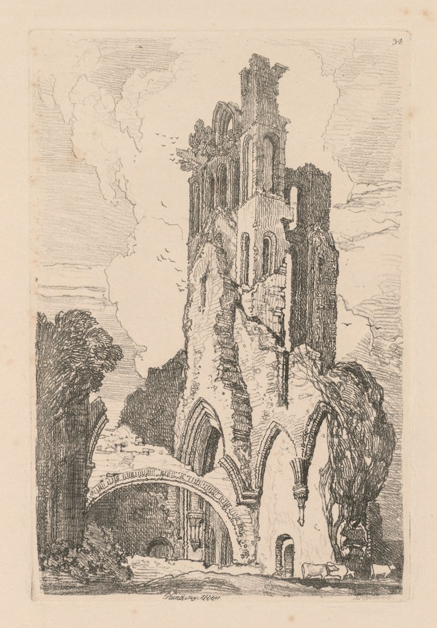 Liber Studiorum: Tafel 34, Llanathony Abbey, Monmouthshire von John Sell Cotman