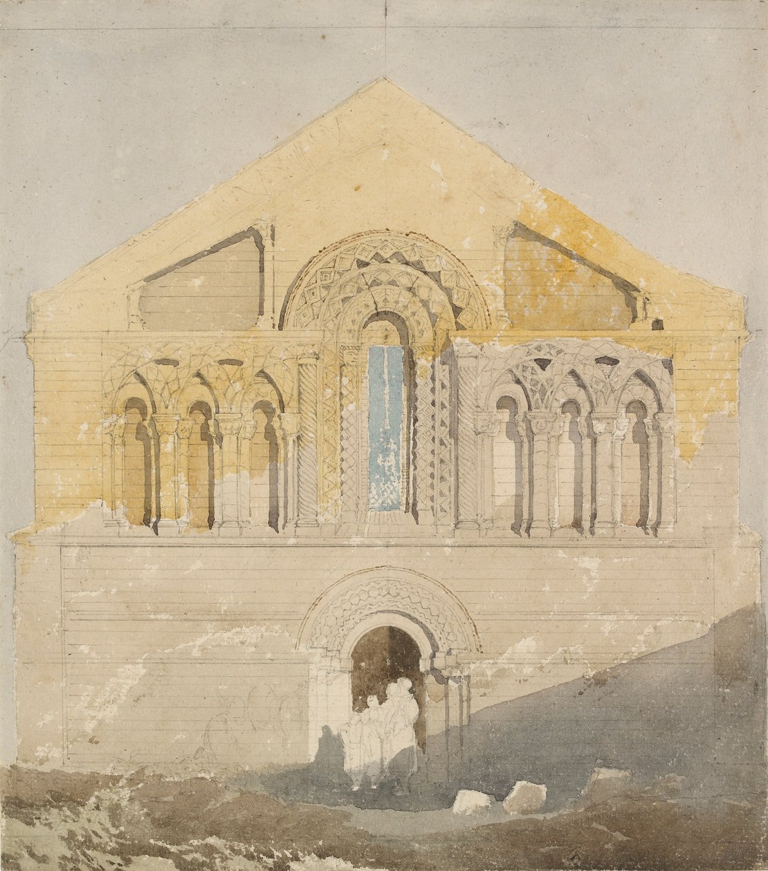 Westfront der Kirche von Castle Rising, Norfolk, frühes 19. Jahrhundert von John Sell Cotman