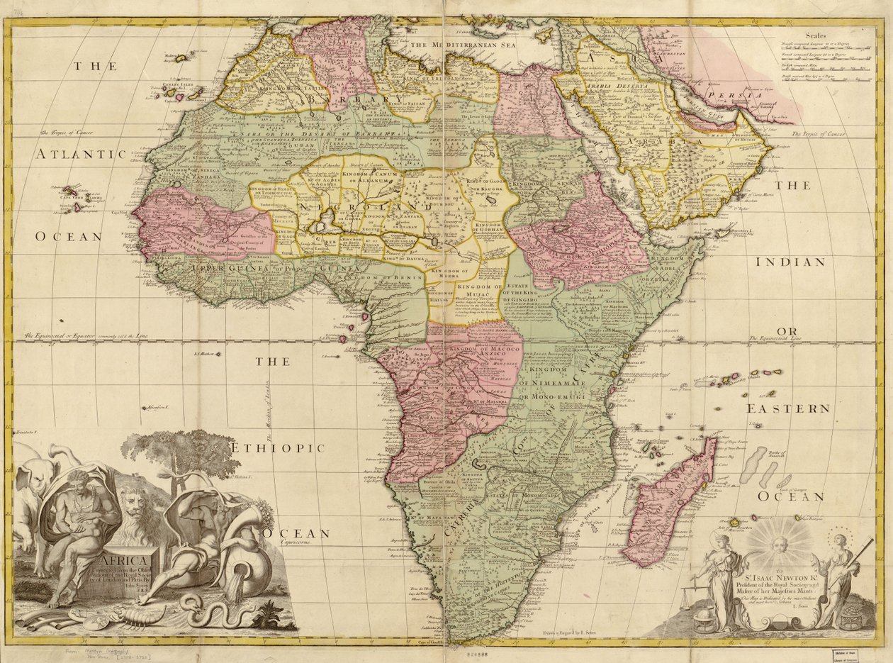 Afrika - korrigiert nach den Beobachtungen der Royal Society in London und Paris von John Senex