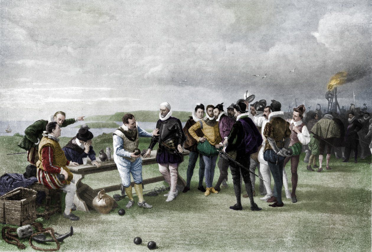 Die Armada in Sicht, Plymouth Hoe, 1880, 1911 von John Seymour Lucas