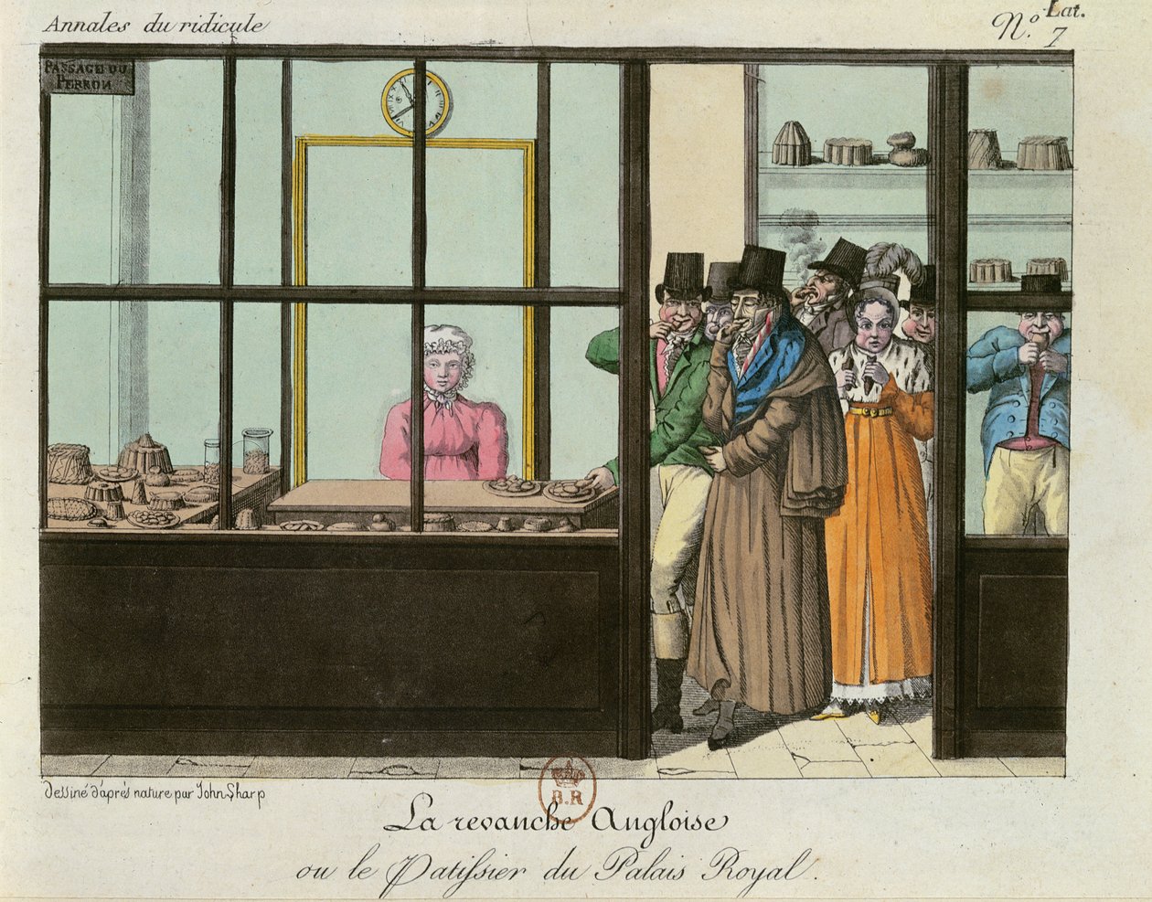 Die englische Rache oder, Die Patisserie im Palais Royal, ca. 1815 von John Sharp