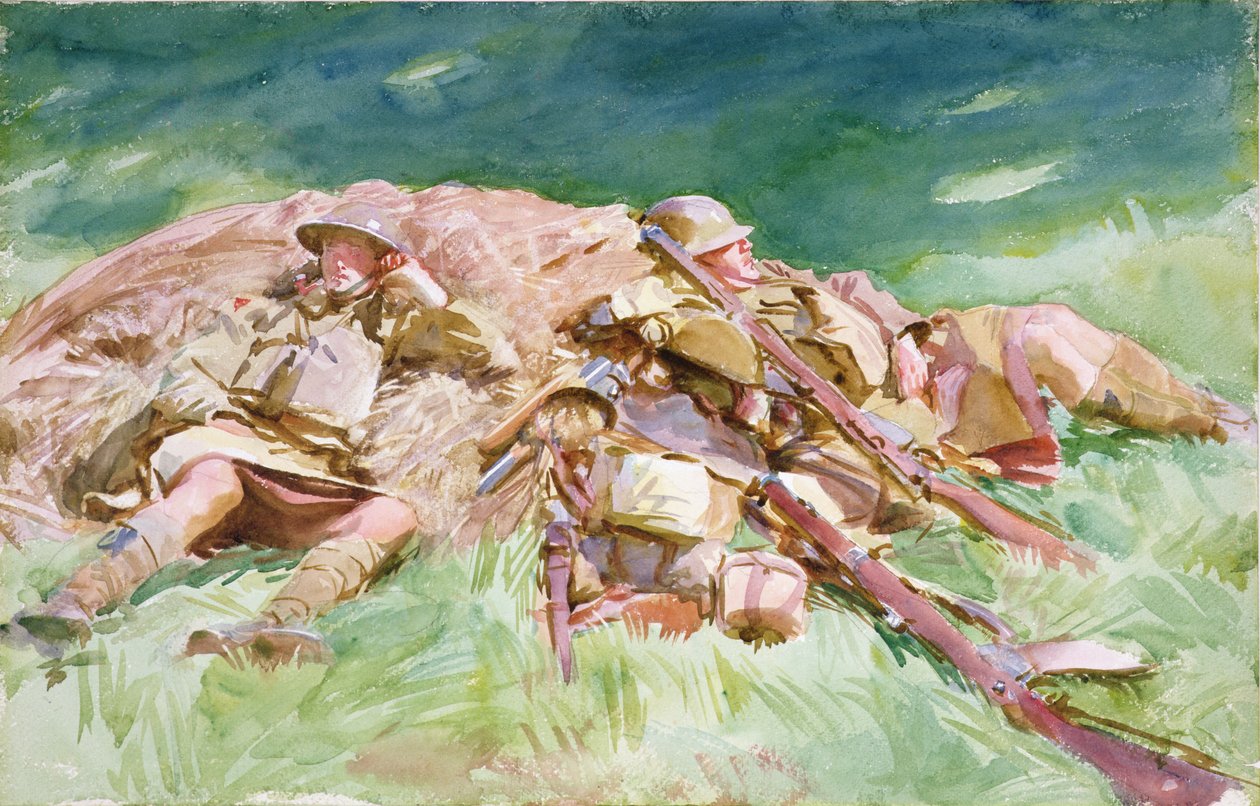 Highlander ruhen an der Front, 1918 von John Singer Sargent