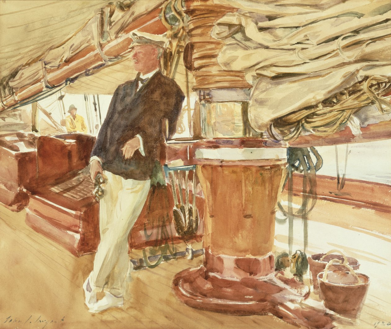 Kapitän Herbert M. Sears an Deck der Schoner-Yacht Constellation von John Singer Sargent