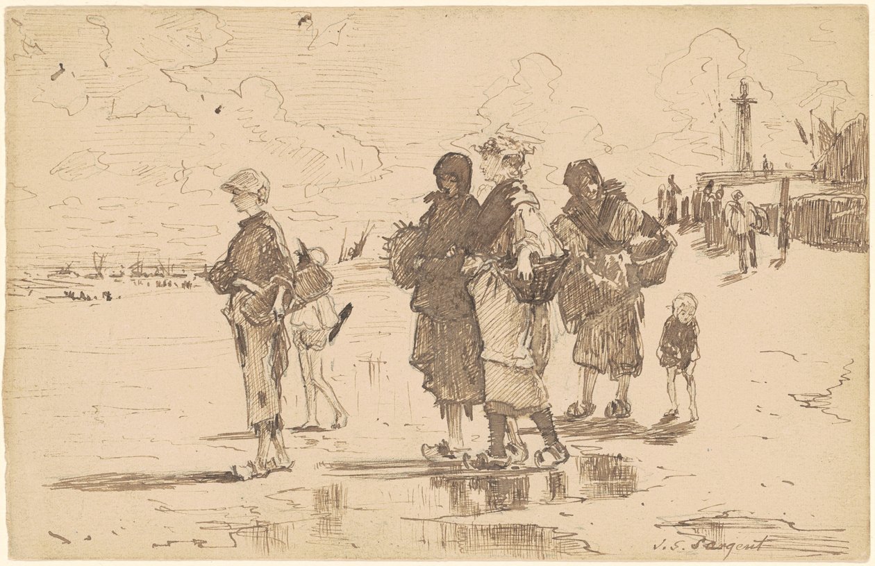Auf dem Weg zum Fischen von John Singer Sargent