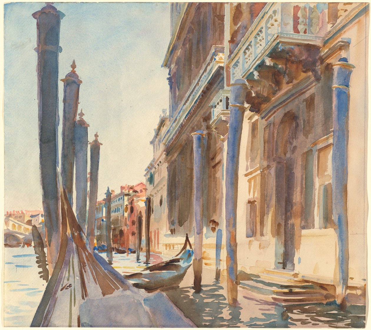 Gondel-Anlegestellen am Canal Grande von John Singer Sargent