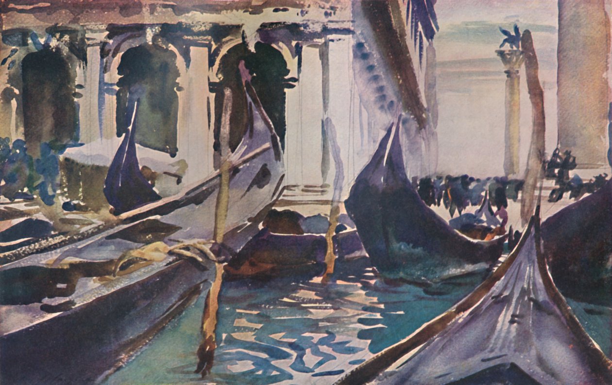 Gondeln bei der Piazzetta, um 1904, 1925 von John Singer Sargent