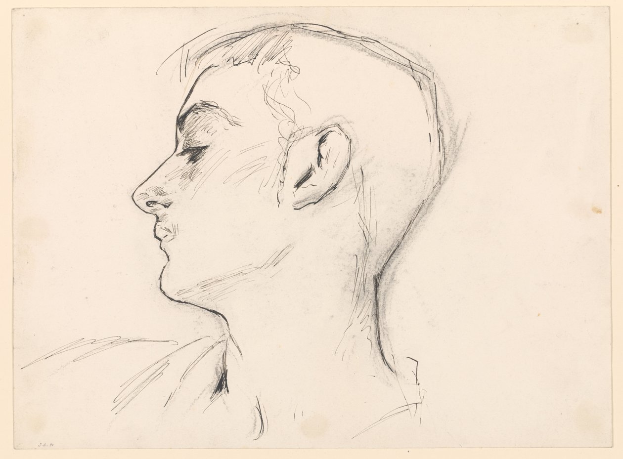 Kopf eines jungen Mannes (Albert de Belleroche) im Profil von John Singer Sargent