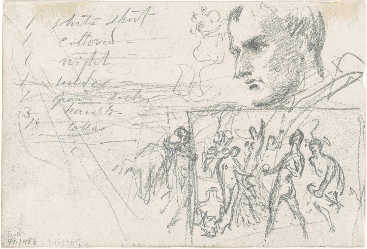 Napoleonischer Kopf und Urteil des Paris [verso] von John Singer Sargent