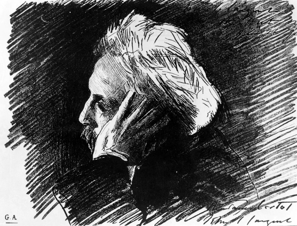 Porträt von Gabriel Fauré (1845 - 1924), französischer Komponist. Kohlezeichnung von seinem Freund John Singer Sargent (1898) von John Singer Sargent