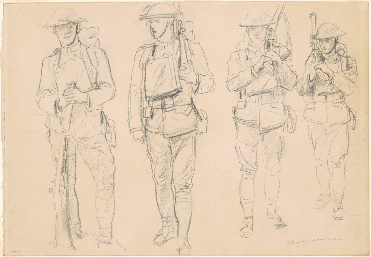 Studien für "Entering the War" [recto] von John Singer Sargent