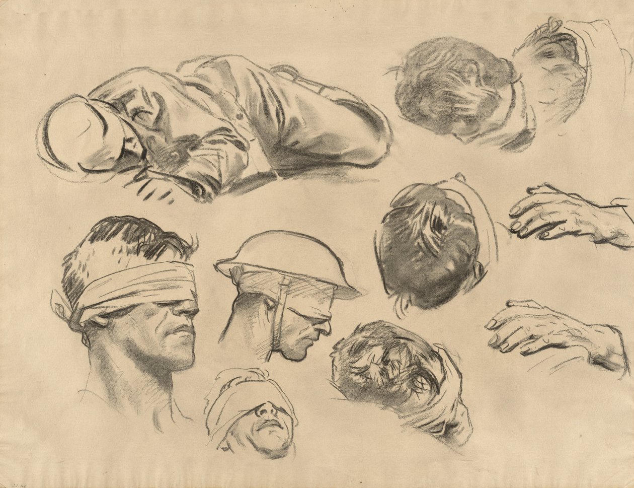 Studien für Gassed, 1918-1919 von John Singer Sargent