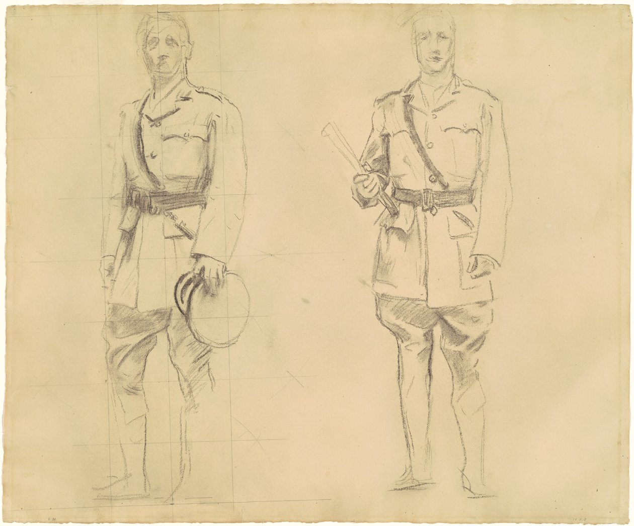 Studien der Generäle Plumer und Haig für Generaloffiziere des Ersten Weltkriegs [recto] von John Singer Sargent
