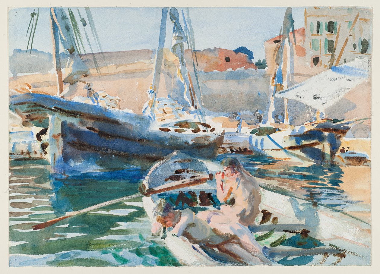 Entladen von Gips, ca. 1905 von John Singer Sargent